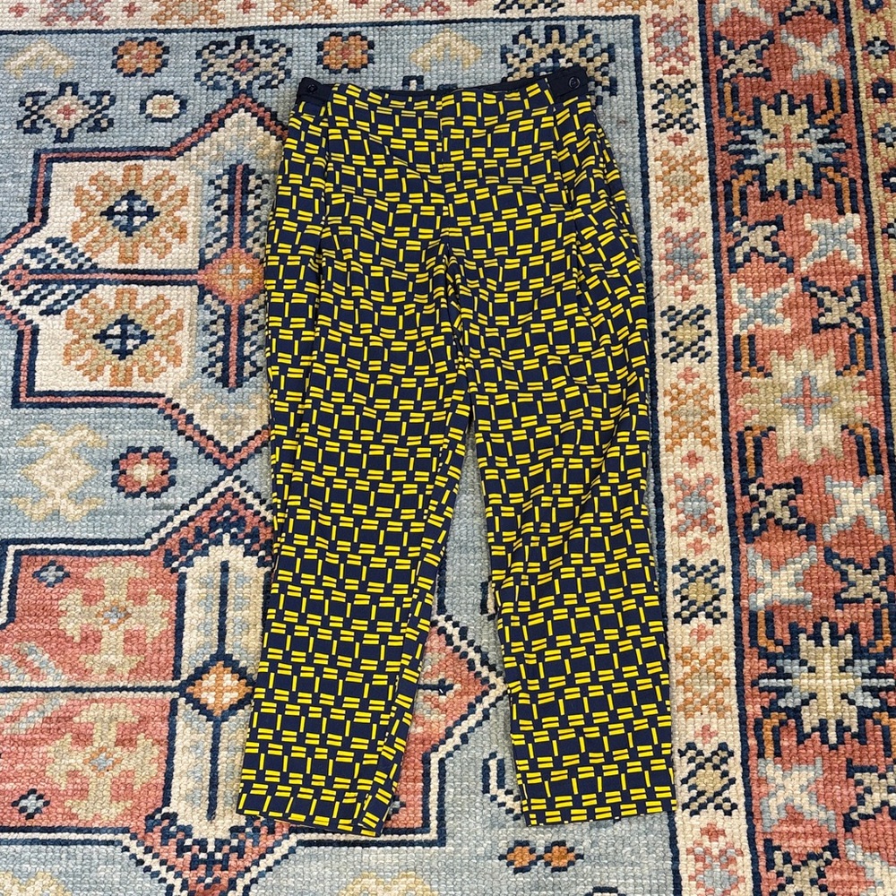 Women’s Navy & Yellow Patterned Joggers